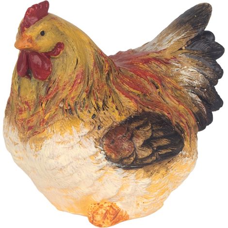 Statuina di gallina in resina - Decorazione rustica e accogliente