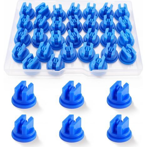 30 Pieces 110 Degree Plastic Spray Nozzles, Flat Fan Spray Nozzles, for Weed Control Spraying, Blue (1/5)