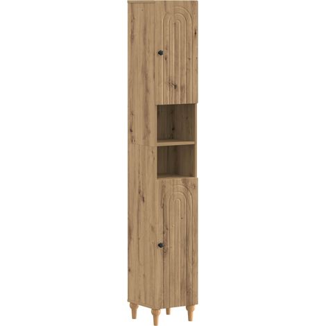 Badezimmerschrank mit offenem Regal ALKMAAR Artisan-Eiche vidaXL (1/5)