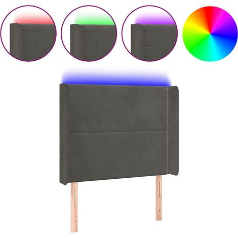 Maison Exclusive - Cabecero con LED de terciopelo gris oscuro 83x (1/5)