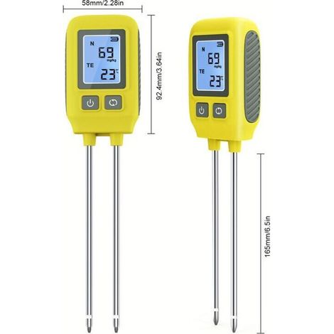 Testeur de Sol NPK 4-en-1 avec Écran LCD Numérique Mesure Azote, Phosphore, Potassium et Température pour Jardin, Légumes, Fruits et Usage Agricole