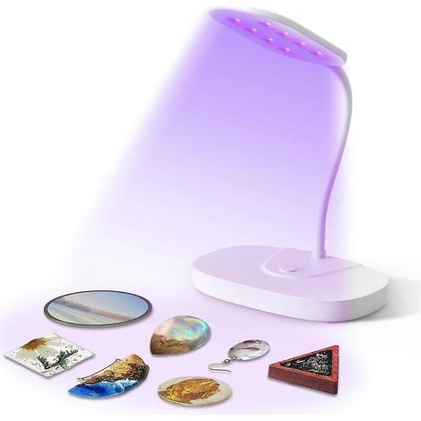 Lampe UV pour résine - Lampe UV pliable 12 W pour résine et bijoux, avec coussinet en silicone. (1/5)