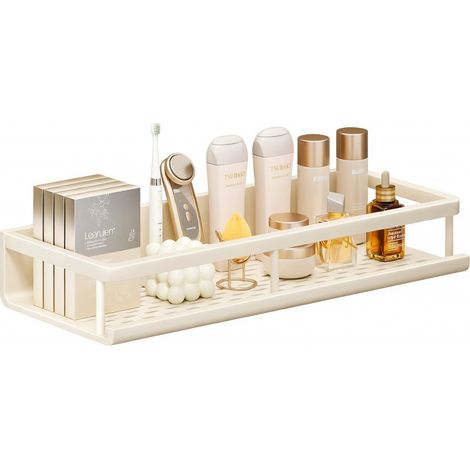 Étagère murale de salle de bain avec égouttoir blanc crème 60 cm (1/5)