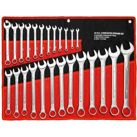 SET CHIAVI COMBINATE 25PZ FISSE E STELLA 6-32MM IN ACCIAIO CARBONIO CON ASTUCCIO