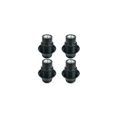 Noir Support D'ampoule E14, 4 Pièces Douille E14, Ampoule à Douille E14, Douille D'ampoule Solide, Adaptateur Noir Socket (1/4)