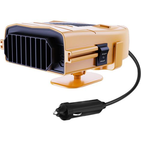 Chauffage de voiture 12V, dégivrage de voiture, rotation à 360 °, chauffage de voiture à double usage, dégivrage jaune, modèle de tableau de bord de chauffage 12V (1/5)