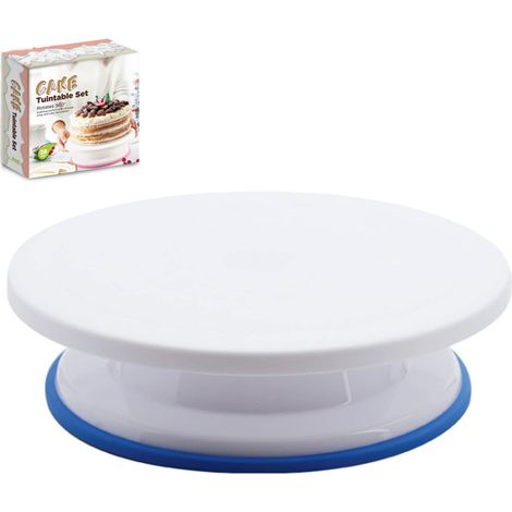 Présentoir à gâteaux, plateau tournant de 28 cm, plateau tournant pour gâteaux à rotation fluide, base rotative pour gâteaux (1/5)