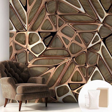 Papier peint intissé avec imprimé installation simple qualité excellente sans désordre - Colle incluse gratuite Motif géométrique 250x250 cm (1/5)