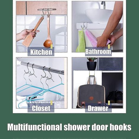 Crochet double S multifonctionnel pour porte de douche (1/2)
