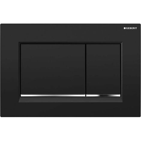 Applies to Geberit Sigma30 dual flush plate, matte black/chrome (115.883.14.1) (1/2)