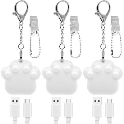 Set of 2 flashlights with sensor - For handbag - USB - 2 modes Smart Touch - Portable - LED - Gift for family, friends, girlfriend, mother (3 cat paws) (1/5)
