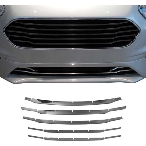 Moulure de Grille de Calandre Compatible avec Ford Courier 2018 à 2022, Garniture Baguette de Calandre en Acier Inoxydable Argent Foncé (1/5)