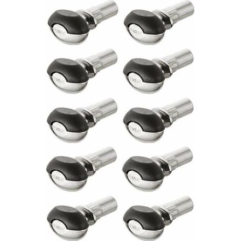 – Lot de 10 taquets en alliage zingué – Revêtement plastique noir – Pour tablettes en bois ou verre – Fixation discrète meuble placard (1/2)