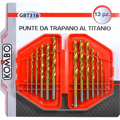 Punte da Trapano HSS Rivestite in Titanio Professionali 13 pz