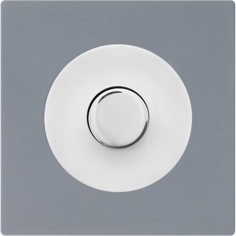 Variateur universel blanc - bouton blanc DOM + plaque simple gris (1/3)