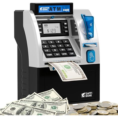 Piggy Bank Mini Automatic Money Box, Piggy Bank for Coins and Banknotes, Reusable Coin Box, Small Coin Safe with Debit Card (1/5)
