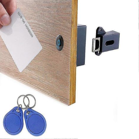 Serrure électronique invisible pour armoire, serrure cachée, serrure RFID à monter soi-même LAT-CH pour armoire, tiroir ou placard en bois (1/5)