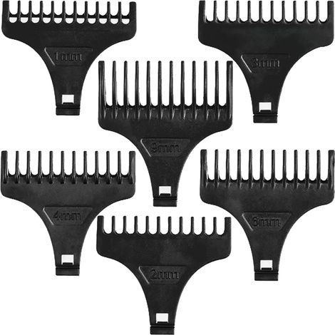 Lot de 6 embouts de tondeuse à cheveux, peignes pour tondeuse à cheveux, outils de salon de coiffure (noir (1-4 mm, 6 mm, 9 mm) (1/5)