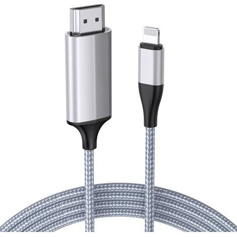 HDMI Cable, 1080p Digital Video Connector, Plug and Play Adapter, For iPhone iPad TV Projector (1/5)