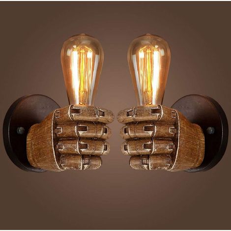 Wandleuchte Retro E27 Wand Lampen Innenbereich Industrielle Wandbeleuchtung für Wohnzimmer Neben Schlafzimmer Loft Badezimmer - 2 Stück