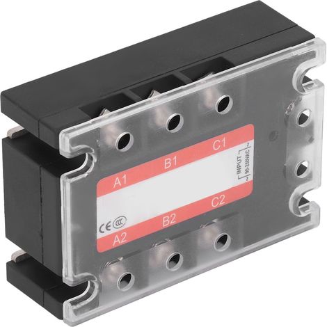 Dreiphasiges 100A 480V Halbleiterrelais, flammwidriges AC-AC SSR, industrielles Schaltmodul für kommerzielle Anwendungen, robuster Leistungsregler. (1/5)