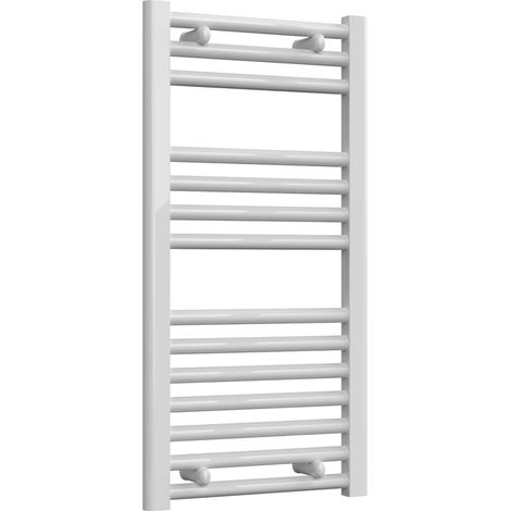 Reina Diva White Electric Towel Rail 800mm High x 400mm Wide (+ Chrome Thermostatic Touch Element) (1/5)