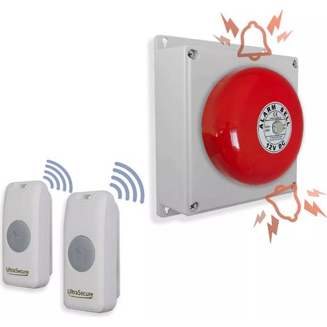 Kit panique double SOS sans-fil cloche Haute-résistance 800m 2 boutons simples autonomes sur piles (Gamme PROTECT 800) (1/5)