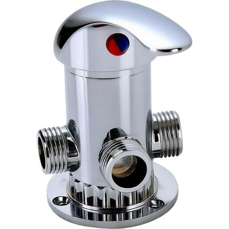 Silver Copper Hot and Cold Water Mixer Valve for Bathroom (1/5)
