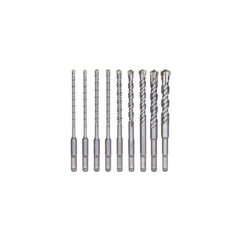 Hochwertige Betonbohrer: Set mit 9 SDS-Plus-Schlagbohrern für Beton, Ziegel und Naturstein. – Crezuo