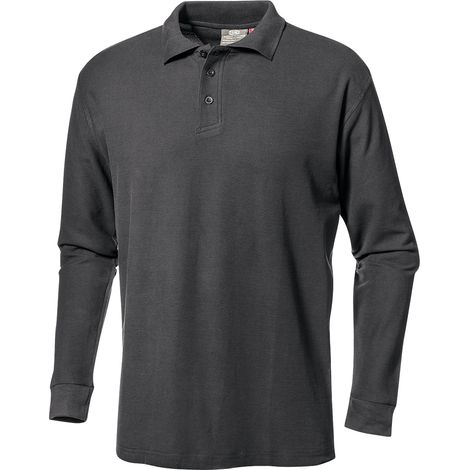 SIR SAFETY SYSTEM Polo de travail à manches longues en coton anthracite Taille S