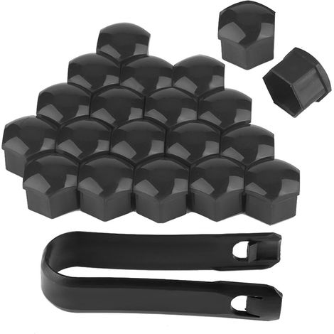 20 cache-écrous de roue de voiture 19 mm, protection extérieure des jantes (gris)