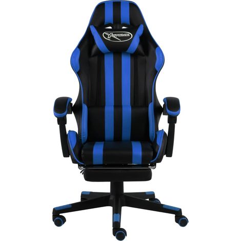 Maison Exclusive - Gaming-Stuhl mit Fußstütze Schwarz und Blau Ku
