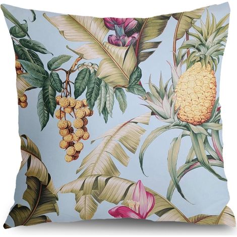 Housse de coussin floral jardin, décoration chaise banc maison,45×45cm (1/5)