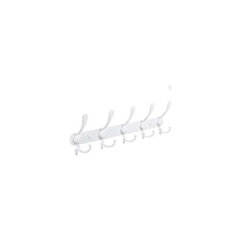 Porte-manteau mural, crochets muraux – Acier inoxydable extra résistant, 5 crochets, porte-manteau pour manteaux, chapeaux, serviettes, entrée, salle de bain (blanc) (1/4)