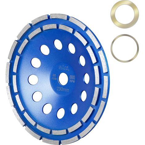 Diamond Grinding Wheel 230 x 22.2 mm Double Row Diamond Grinding Disc Grinding Wheel Universal for Concrete, Natural Stone, Tile Glue and Granite (1/5)