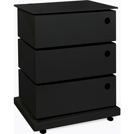 BATHBAZAAR - Meuble pivotant 3 casiers noir mat Twist