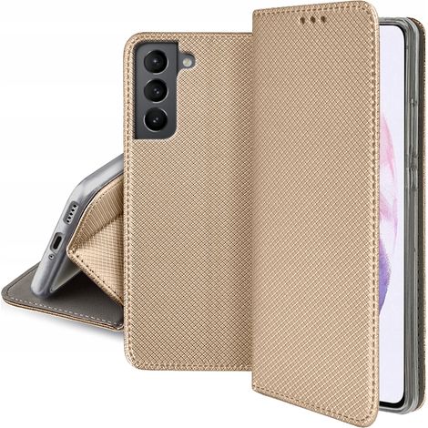 Custodia per SAMSUNG S21 PLUS/ S21+ SMART BOOK MAGNET ORO + VETRO (1/5)