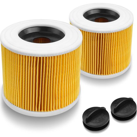 Lot de 2 filtre à aspirateur pour karcher WD series WD2 WD3 WD3P A2004 MV2 MV3 filtres à cartouche, Filtre de rechange pour Kärcher aspirateurs humides et secs 6414 5520/64145520 (1/5)