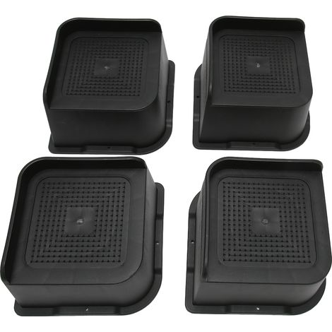 Set mit 4 L-förmigen ABS-Bettbeinen, rutschfest, extra hoch, geeignet für Schreibtisch, Kleiderschrank, Sofa, Couch, Beistelltisch, schwarz, 7,6 cm / 3 Zoll (1/5)