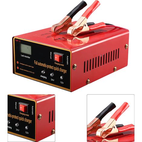 Chargeur de batterie pour moto, chargeur intelligent pour batterie de voiture 6V/12V (1/4)