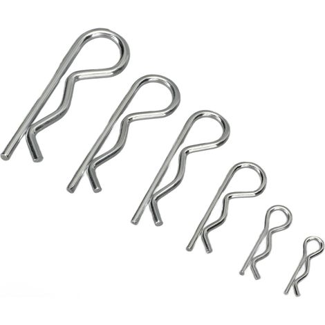 Satz mit 100 R-Clips aus Kohlenstoffstahl, Sicherungsstifte M1, M1,2, M1,5, M1,85, M2 und M2,5 (1/4)