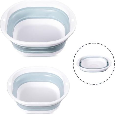 2 Pièces Bassine Pliable, Seau Pliant 3,5L Et 5L, Matériau PP+TPR, Pour Cuisine, Camping, Voyage