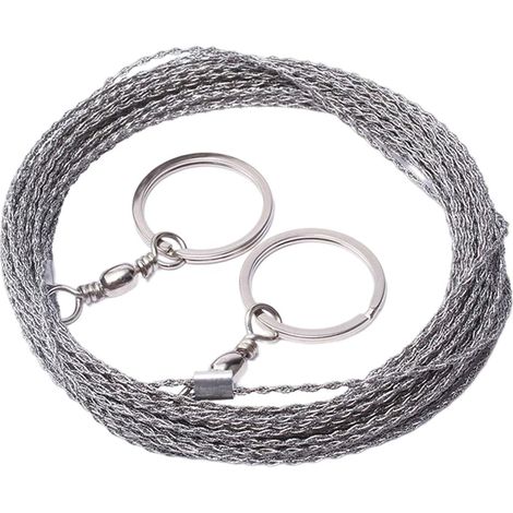 1 - Scie à fil - Scie de poche - Coupe bois et plantes - Outil survie camping randonnée - Acier inoxydable - Argent - 10m (1/5)