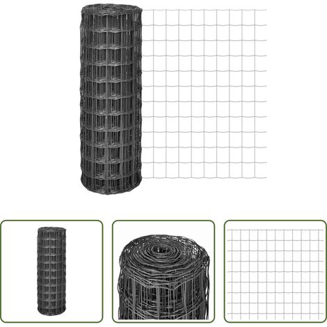 vidaXL Clôture pour chiens - Clôture euro Acier 25 x 1 m Gris (1/5)