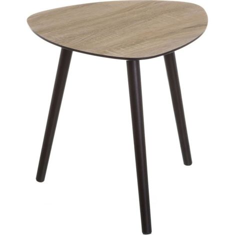 Table d'Appoint Trépied Bois et Noir