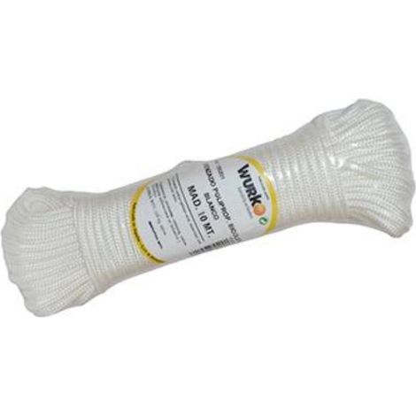 CUERDA TRENZADA POLIPROPILENO BLANCA 10MT BOBINA (1/2)