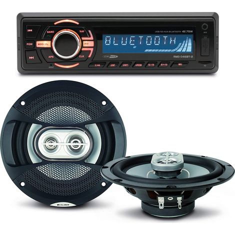 Pack sono voiture Autoradio bluetooth RMD046BT-2  4X75W + 2 haut parleurs 16,5m 120W