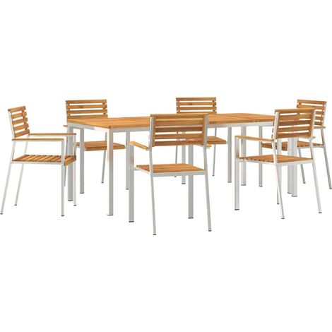 Maison Exclusive - Garten Essgruppe 7 pcs Massives Akazienholz un (1/5)