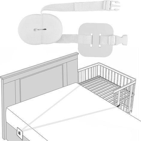 6M Co-sleeping Bed Strap, Adjustable Baby Crib Strap Extra Bed Attachment White Strap for Bedding Bo (1/5)