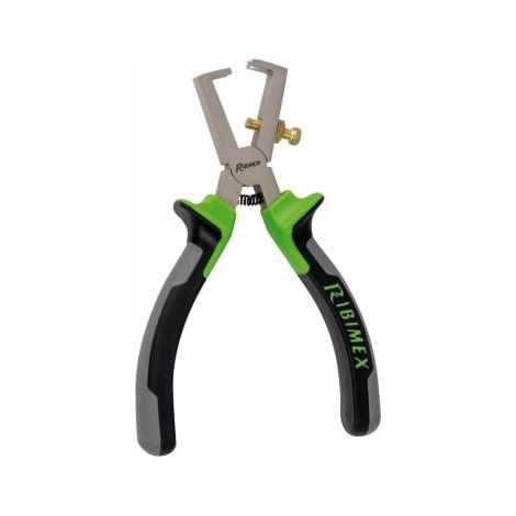 Ribimex – Pince à dénuder 160 mm en acier forgé chromé vanadium – Poignées bi-matière SoftTouch – Capacité de dénudage jusqu'à 6 mm²